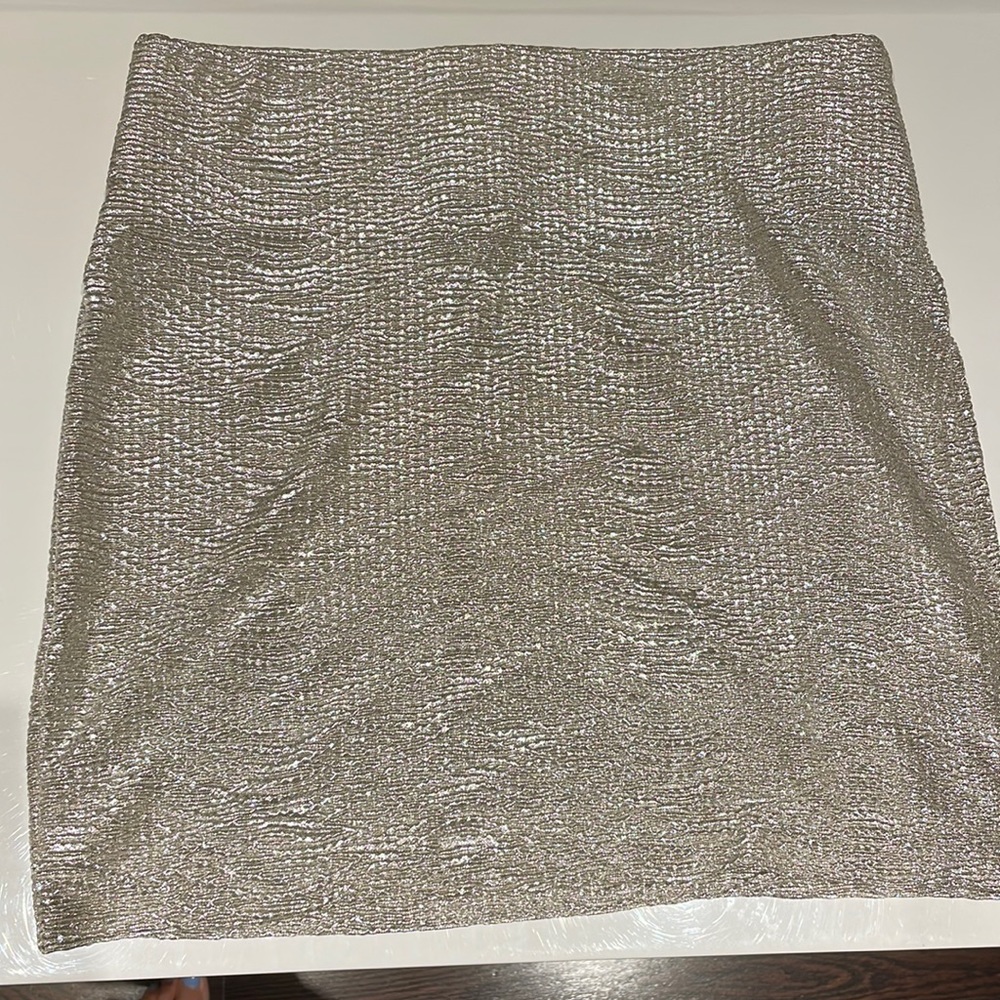 Silver mini skirt